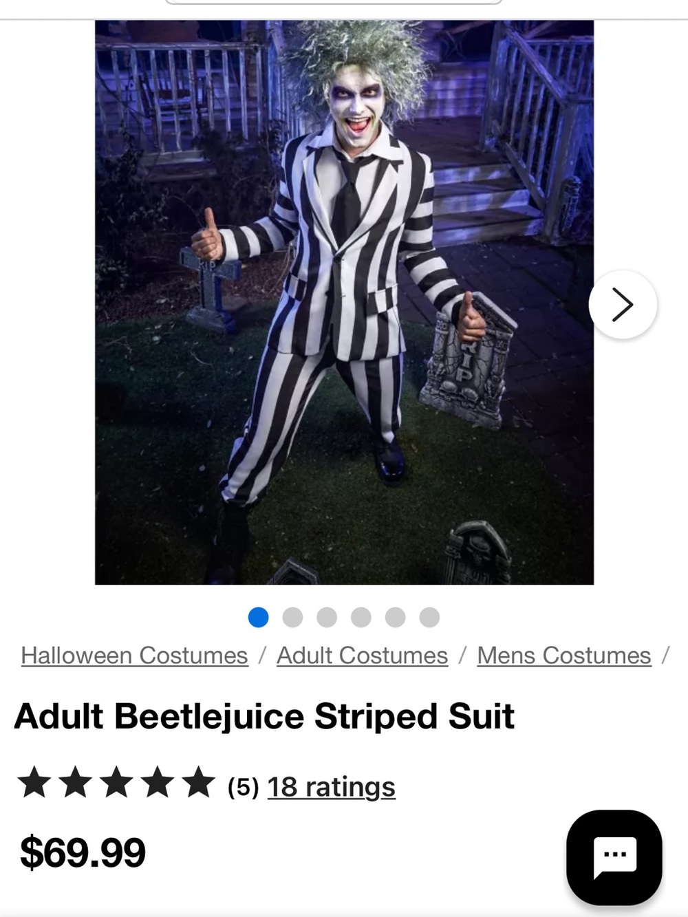 Spirit Black and White Striped Beetle Costume Jacket and Pants